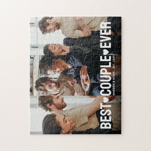 Stijlvolle paar foto script typografie collage legpuzzel (Verticaal)