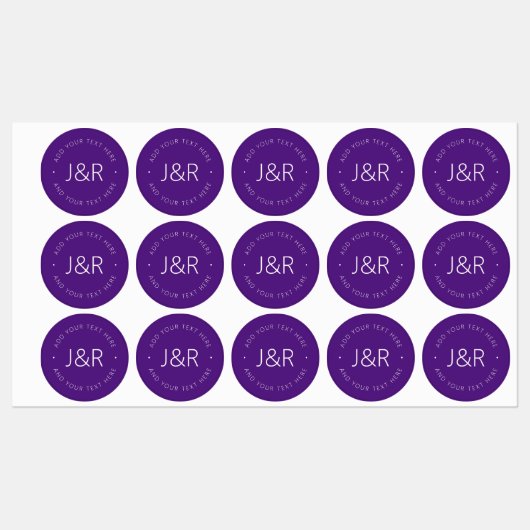 Stijlvolle paar Monogram Sjabloon Tekst waterdicht Labels (Vel)