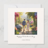 Stijlvolle Paar Schattigee Chic Valentijnsdag kaar Kaart (Voorkant)