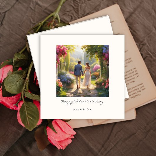 Stijlvolle Paar Schattigee Chic Valentijnsdag kaar Kaart