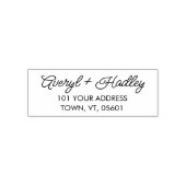 Stijlvolle paar script kalligrafie bruiloft adres  zelfinktende stempel (Design)