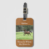Stijlvolle paardenfoto op maat bagagelabel (Voorkant (verticaal))