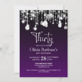 Stijlvolle Paarse 30e verjaardagsfeestje Kaart (Voorkant)