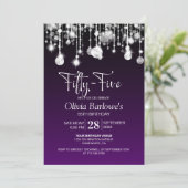 Stijlvolle Paarse 55e verjaardagsfeestje Kaart (Staand voorkant)