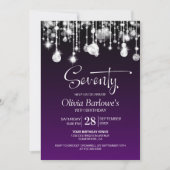 Stijlvolle Paarse 70e verjaardag Kaart (Voorkant)