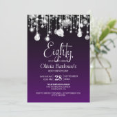 Stijlvolle Paarse 80ste verjaardag Kaart (Staand voorkant)