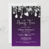 Stijlvolle Paarse 95e verjaardag Kaart (Voorkant)