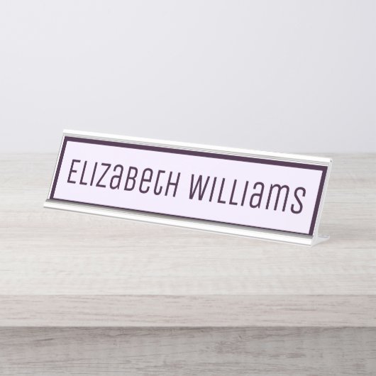 Stijlvolle Paarse aangepaste naam Bureau Naambordje (Voorkant)