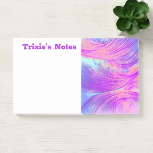 Stijlvolle Paarse Abstracte veren Post-it® Notes (Kantoor)