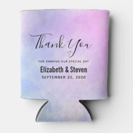 Stijlvolle Paarse Abstracte Waterverf bruiloft Blikjeskoeler