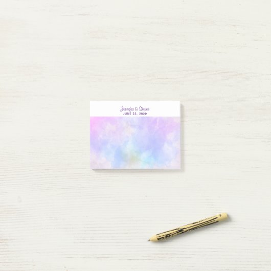 Stijlvolle Paarse Abstracte Waterverf bruiloft Post-it® Notes (Op bureau)