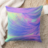 Stijlvolle paarse blauw Abstract Veren Kussen (Deken)