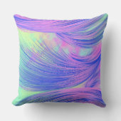 Stijlvolle paarse blauw Abstract Veren Kussen (Voorkant)
