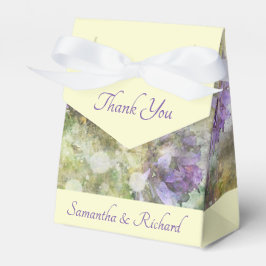 Stijlvolle paarse bloem bedankdoosjes