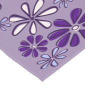 Stijlvolle paarse bloem Doodle Korte Tafelloper (Hoek)