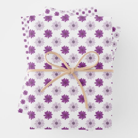 Stijlvolle  Paarse bloemblaadjes Inpakpapier Vel (In situ)