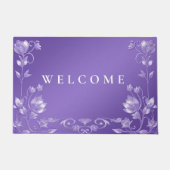 Stijlvolle Paarse bloemdekmat Deurmat (Voorkant)