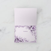 Stijlvolle paarse bloemen bedankkaart (Binnen)