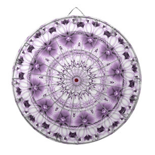 Stijlvolle paarse bloemen dartboard dartbord