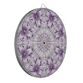 Stijlvolle paarse bloemen dartbord (Voorkant Links)