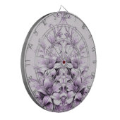 Stijlvolle paarse bloemen dartbord (Voorkant Links)