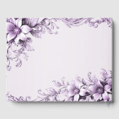 Stijlvolle paarse bloemen gastenboek (Achterkant)