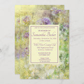 Stijlvolle paarse bloemen kaart (Voorkant / Achterkant)