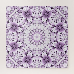 Stijlvolle Paarse Bloemen Legpuzzel