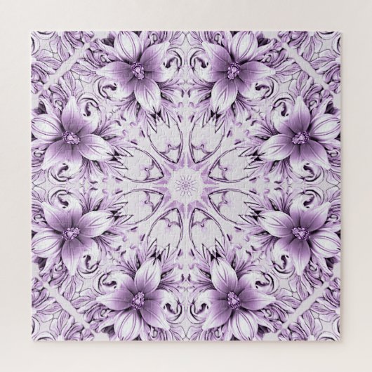 Stijlvolle Paarse Bloemen Legpuzzel (Verticaal)