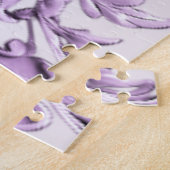 Stijlvolle paarse bloemen legpuzzel (Zijkant)