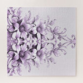 Stijlvolle paarse bloemen legpuzzel (Horizontaal)