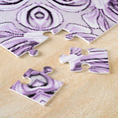 Stijlvolle paarse bloemen legpuzzel (Zijkant)