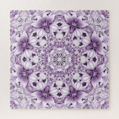 Stijlvolle paarse bloemen legpuzzel (Horizontaal)