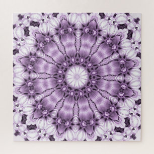 Stijlvolle Paarse Bloemen Legpuzzel