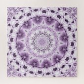 Stijlvolle paarse bloemen legpuzzel (Horizontaal)