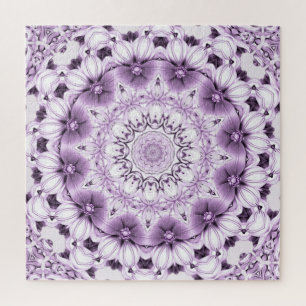 Stijlvolle paarse bloemen legpuzzel