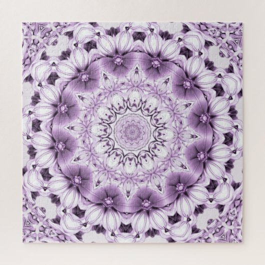 Stijlvolle paarse bloemen legpuzzel (Verticaal)