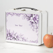 Stijlvolle paarse bloemen lunchbox (In situ)