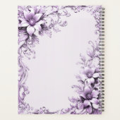 Stijlvolle paarse bloemen planner (Achterkant)