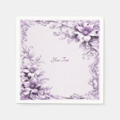 Stijlvolle paarse bloemen servetten (Voorkant)