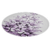 Stijlvolle paarse bloemen snijplank (Hoek)