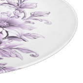 Stijlvolle paarse bloemen snijplank (Hoek)