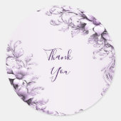 Stijlvolle paarse bloemen Sticker (Voorkant)