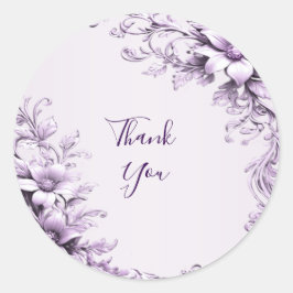 Stijlvolle paarse bloemen Sticker