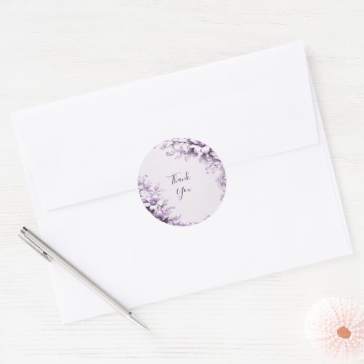 Stijlvolle paarse bloemen Sticker (Envelop)