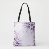 Stijlvolle paarse bloemen tote tas (Voorkant)