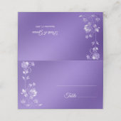 Stijlvolle Paarse bloemenbruiloft plaats kaart Plaatskaartje (Buitenkant ongevouwen)