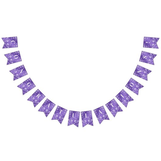 Stijlvolle Paarse bloemenbunting vlag Vlaggetjes (Alle)