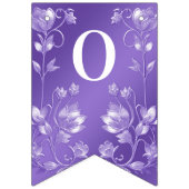 Stijlvolle Paarse bloemenbunting vlag Vlaggetjes (Tweede vlag)