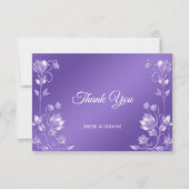 Stijlvolle Paarse bloemenkaart Bedankkaart (Voorkant)